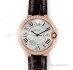 CRF Swiss Grade 1 Ballon Bleu De Cartier Copy Watch Brown Leather Strap
